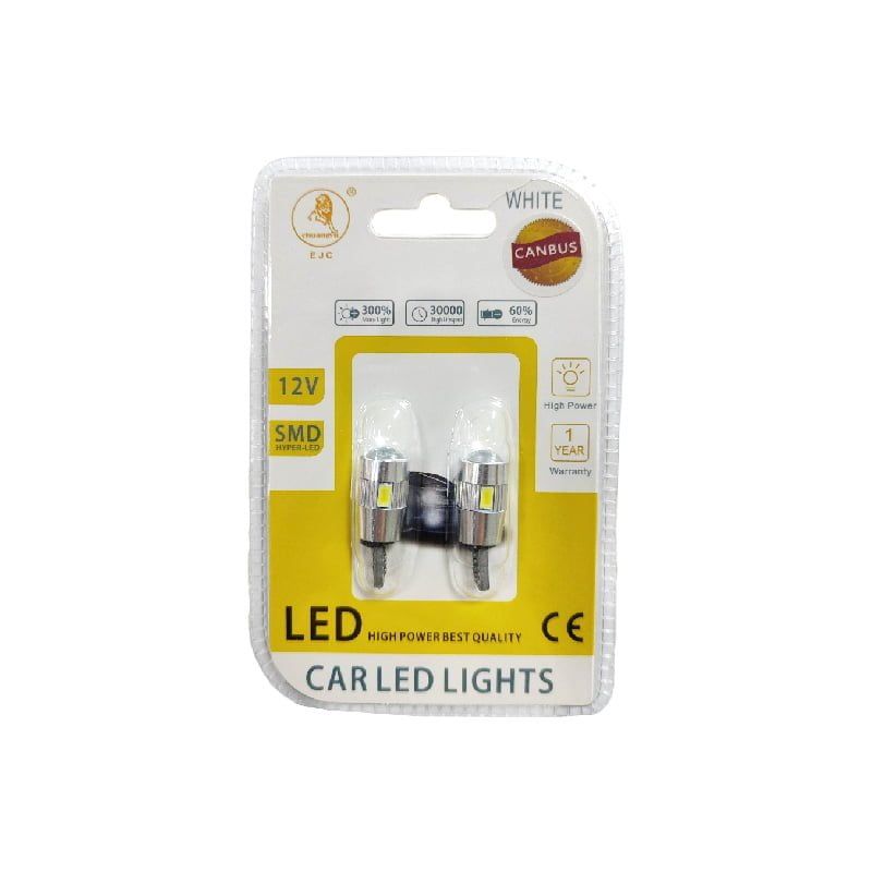 EJC Λάμπες Αυτοκινήτου Canbus T10-5630-6SMD LED 12v 2τμχ ψυχρό φως - LED light