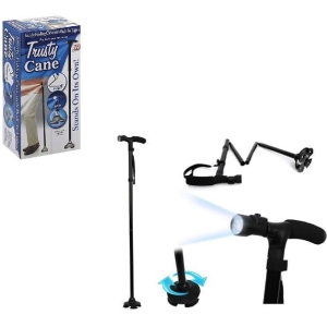 Πτυσσόμενο Μπαστούνι με Περιστρεφόμενο Πέλμα, Φακό LED & Ρύθμιση Ύψους – Trusty Cane