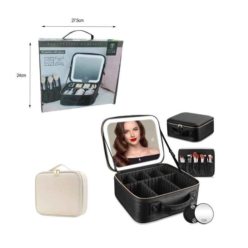 Βαλιτσάκι Μακιγιάζ με Επαναφορτιζόμενο LED Καθρέφτη - Makeup Case with Rechargeable LED Mirror - Image 8