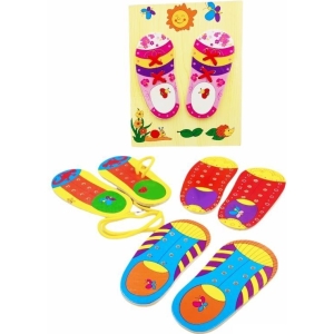 Εκπαιδευτικό Ξύλινο Παζλ Μαθαίνω να Δένω τα Παπούτσια Μου - Educational Wooden Puzzle Learning to Tie My Shoes