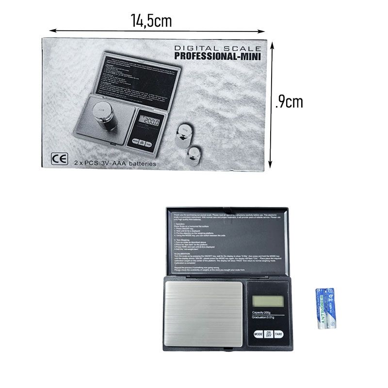 Mini Ψηφιακή Ζυγαριά 200gr x 0.01g - Digital Scale Professional Mini - Image 4