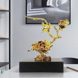 Alternative view of Χρυσό Διακοσμητικό με Μαρμάρινη Βάση - Gold Sculpture Decor