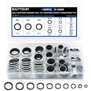 Σετ Τσιμούχες Στεγάνωσης 165τμχ φ6 - φ24 - Self-Centered Bonded Seal Oil Washers Gasket Assortment Kit