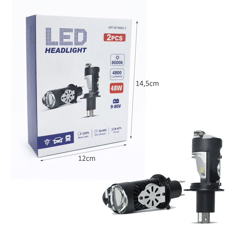 Λάμπες Αυτοκινήτου LED Headlight 48W H4 Σετ 2 Τεμαχίων - LED Headlight Bulbs - Image 2