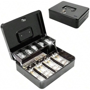 Κουτί Μεταλλικό Ταμείου με Κλειδαριά 30x24x9cm - Metal Cash Box