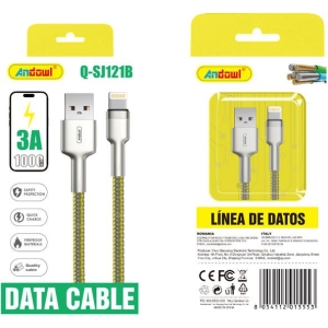Andowl Καλώδιο δεδομένων USB σε Lightning– 3A Q-SJ121B - Data Cable
