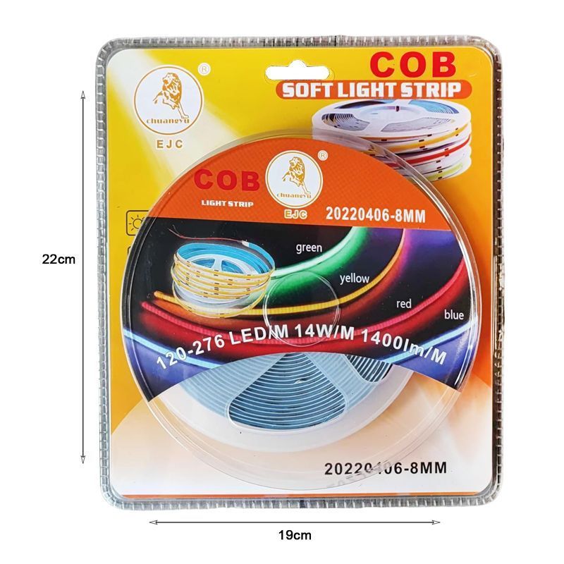 EJC Λεντοταινία LED ταινία COB 5m κίτρινο χρώμα 20220406-8MM - Soft light strip yellow - Image 2