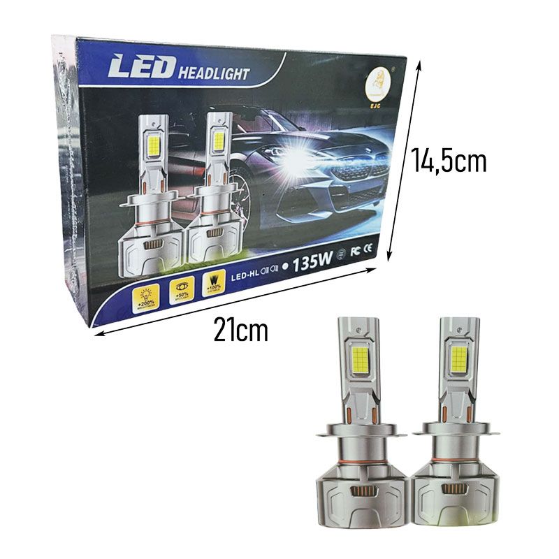 Λαμπες Αυτοκινήτου LED Headlight Υψηλής Φωτεινότητας 135W Σετ 2 Τεμαχίων H7 - LED Headlight Car Bulbs