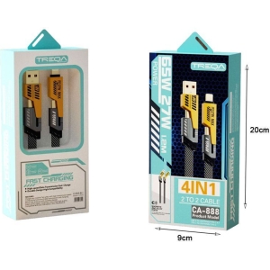 Alternative view of Treqa Καλώδιο φόρτισης 4σε1 1.2m 65W 27W CA-888 - Fast Charging Cable