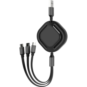 Alternative view of Treqa Καλώδια δεδομένων για γρήγορη φόρτιση 3σε1 1.1M CA-886 - 3in1 retractable data cable