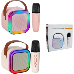 Φορητό Ηχείο με Μικρόφωνο για Καραόκε - Colorful Karaoke Music Speaker Sound System