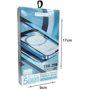 Alternative view of Treqa Power Bank με Μαγνητική Ασύρματη Φόρτιση 5000Mah 15W+USB TR-966 - Magnetic Wireless Power Bank Super Fast Charging