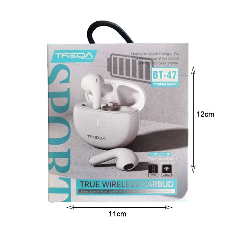 Treqa In-ear Bluetooth 5.0 Handsfree Ακουστικά και Θήκη Φόρτισης BT-47 - True Wireless Earbud - Image 2