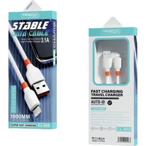 Treqa Kαλώδιο δεδομένων 1m USB Lightning 3.1A CA-8862 - Stable Fast Charging Travel Data Cable