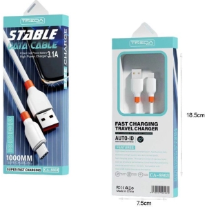 Alternative view of Treqa Καλώδιο κινητού για γρήγορη φόρτιση 1M USB 3.1Α Καλώδιο Type-C CA-8863 - USB data cable