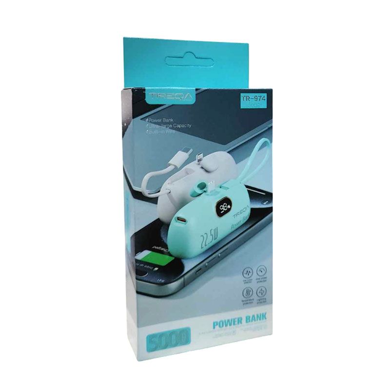 Treqa power bank 5000mAh 22.5W TR-974 - 2in1 charger power bank - Image 2