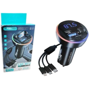 Treqa Πομπός αυτοκινήτου φορτιστής MP3 Player MP-3-7 RGB 3.1A – Car MP3