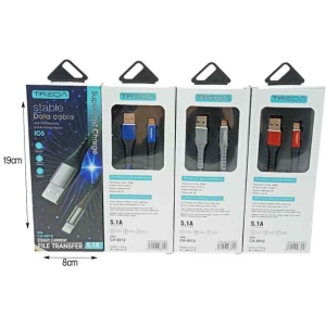 Alternative view of Treqa Kαλώδιο δεδομένων USB σε Lightning 5.1A 1m CA-8912 - Super Fast Charging Data Cable