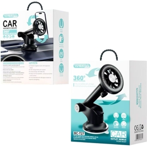 Treqa Βάση Κινητού Αυτοκινήτου με Μαγνήτη Μαύρη BC-T27 - Car Phone Holder