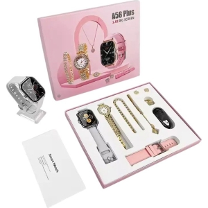 Alternative view of A58 Plus Smartwatch 5 σε 1 με σετ χρυσών κοσμημάτων- A58 Plus Big Screen