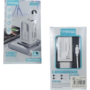 Treqa Φορτιστής Ταχείας Φόρτισης PD 65W – USB & Type-C CH-653 - Fast Charger
