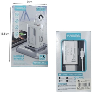 Alternative view of Treqa Φορτιστής Ταχείας Φόρτισης PD 65W – USB & Type-C CH-653 - Fast Charger