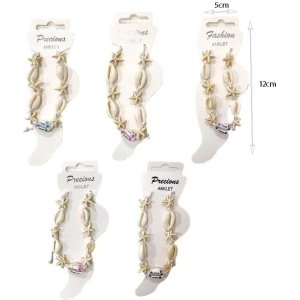 Alternative view of Βραχιόλι ποδιού με κοχύλια 12τεμ – Shell anklet