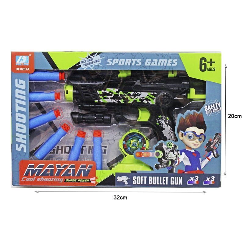 Παιχνίδι Όπλο με Μαλακές Σφαίρες 6+ DF0201A - Mayan Shooting Soft Bullet Gun Sports Game - Image 3