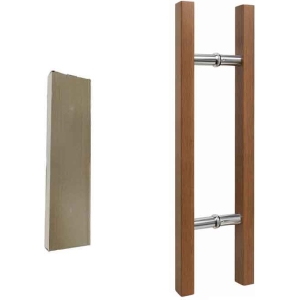 Λαβή Πόρτας Αλουμινίου με Σχέδιο Ξύλου 59.4cm – Aluminum Door Handle Wood Effect