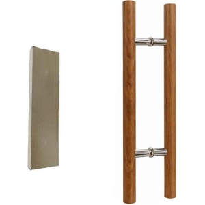 Λαβή Πόρτας Αλουμινίου με Σχέδιο Ξύλου 59.7cm – Aluminum Door Handle Wood Effect