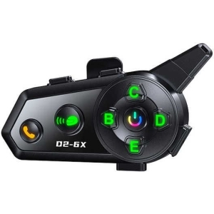 Alternative view of Ασύρματη Ενδοεπικοινωνία Μοτοσικλέτας 1000mAh D2-6X - Wireless Helmet Headset