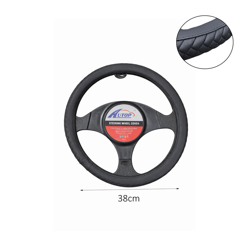 Κάλυμμα Τιμονιού Αυτοκινήτου 38cm Μαύρο – Car Steering Wheel Cover - Image 2