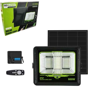 GDSuper Ηλιακός προβολέας τοίχου με τηλεχειριστήριο 600W GD-600L – Solar flood light