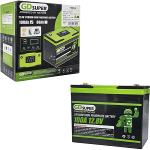 Μπαταρία Λιθίου LiFePO4 12.8V 100Ah GD Super με Θύρες USB και Οθόνη - GD Super 12.8V 100Ah LiFePO4 Lithium Battery with USB Ports and Display
