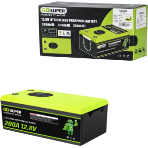 Μπαταρία Λιθίου LiFePO4 12.8V 200Ah GD Super με BMS 100A και Υποστήριξη Σύνδεσης 48V - GD Super 12.8V 200Ah LiFePO4 Lithium Battery with 100A BMS and 48V Series Support