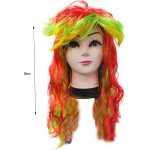 Alternative view of Αποκριάτικη Περούκα Πολύχρωμη  – Carnival wig