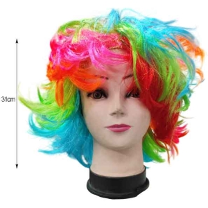 Alternative view of Αποκριάτικη Περούκα Πολύχρωμη  – Carnival wig
