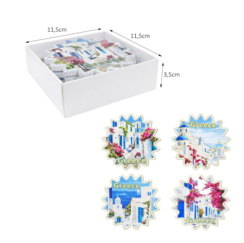 Σετ σουβέρ Greece 4τμχ - Coaster set 4pcs - Image 3