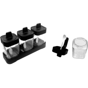 Alternative view of Βάζα Μπαχαρικών 3τεμ με Βάση και Κουταλάκια – Spice Jar Set 3pcs with Base & Spoons