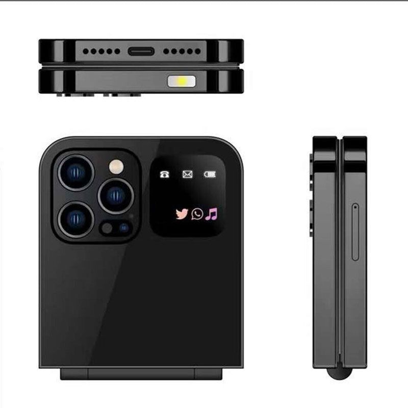 Μίνι Κινητό Tηλέφωνο Πτυσσόμενο i16 Pro - Flip Foldable Mobile Phone - Image 4