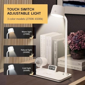 Alternative view of LED Φωτιστικό Γραφείου 4 σε 1 με Ασύρματο Φορτιστή, Ηχείο Bluetooth και Ρολόι - LED Desk Lamp 4 in 1 with Wireless Charger, Bluetooth Speaker and Clock