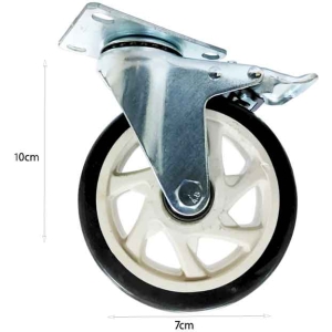 Alternative view of Ρόδα Επίπλου με Πέλμα και Φρένο 7cm - Furniture Caster Wheel with Plate and Brake 7cm