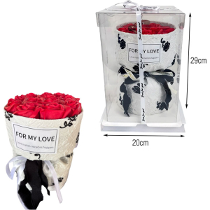 Alternative view of Ανθοδέσμη από Τεχνητά Τριαντάφυλλα Κόκκινα 29cm - Bouquet Made of Artificial Roses Red 29cm