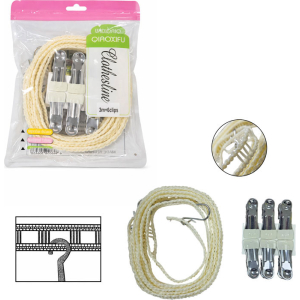 Σετ Σχοινί Απλώματος Ρούχων με Μανταλάκια 3m – Clothesline