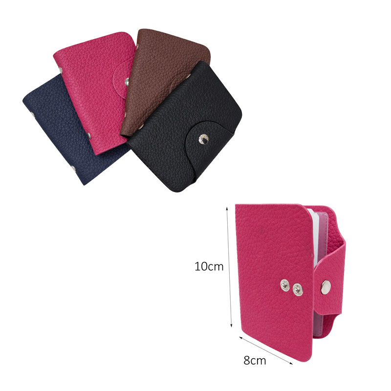Θήκη Καρτών από Δερματίνη με Κούμπωμα – Faux Leather Card Holder with Snap Button - Image 2