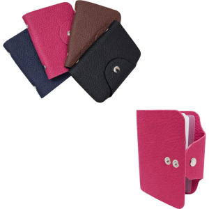 Θήκη Καρτών από Δερματίνη με Κούμπωμα – Faux Leather Card Holder with Snap Button