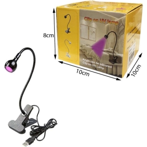 Alternative view of Mini USB Εύκαμπτη Λάμπα UV & LED με Clip Στερέωσης 3W - Clip on UV lamp
