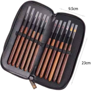 Alternative view of Σετ Πινέλα Νυχιών με Θήκη 12 Τεμάχια - Nail Art Brush Set with Case