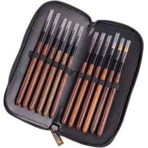 Σετ Πινέλα Νυχιών με Θήκη 12 Τεμάχια - Nail Art Brush Set with Case