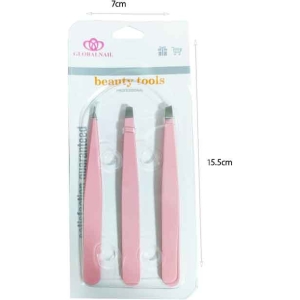 Alternative view of Globalnail Σετ Τσιμπιδάκια Φρυδιών 3 τεμάχια Beauty Tools -  Eyebrow Tweezers